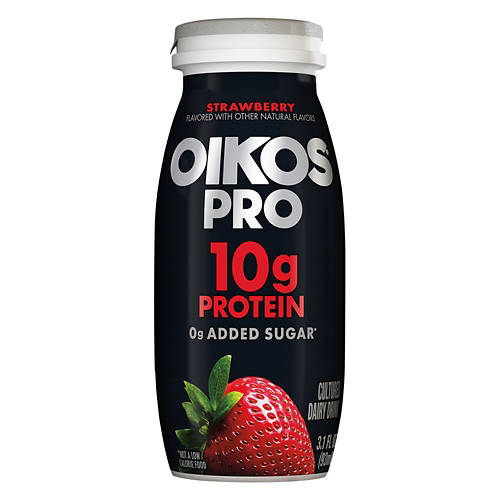 Oikos Pro Zero Sugar Added Strawberry Flavored Protein Shots - 6